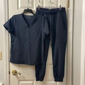 Charcoal grey Mandala scrub set